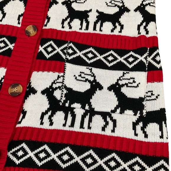 Merry Christmas from V28 women’s V-neck button down reindeer cardigan size XXL - Picture 8 of 9